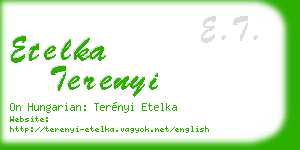 etelka terenyi business card